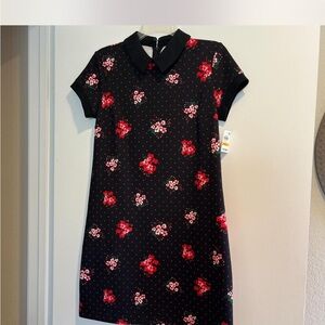 Maison Jules Black Dress with Floral Accents